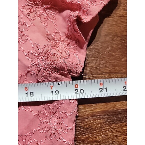 Covington Womens Rose Pink Short Sleeve Floral Embroidered Blouse Size Large - Picture 8 of 9